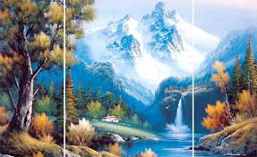 пейзаж - горы, пейзаж, триптих - оригинал