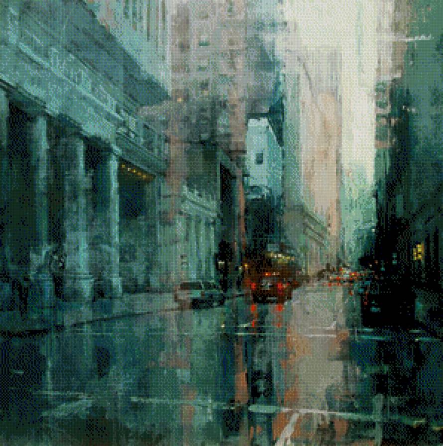 Городской пейзаж - живопись, город, пейзаж, манн, джереми - предпросмотр