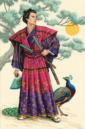 Самурай с павлином - япония, самурай - оригинал