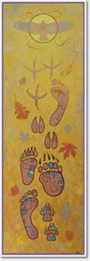 следы - селовек, след, зверь, тотем - предпросмотр