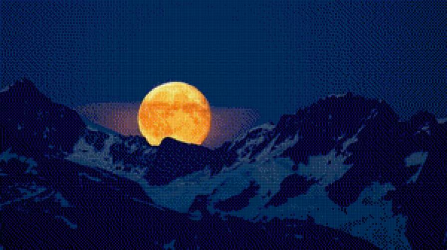 луна - горы, природа, луна - предпросмотр