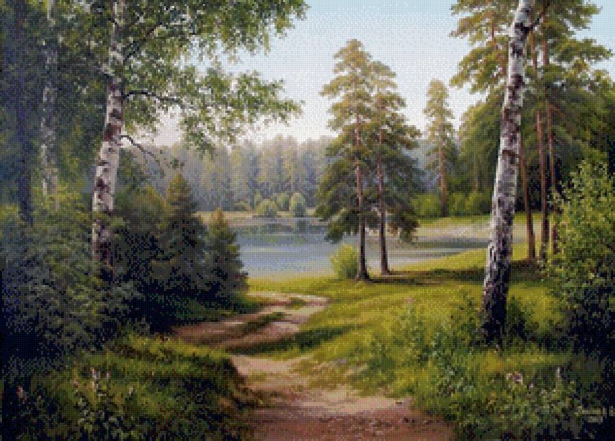 летний пейзаж - лето, вода, природа, деревья - предпросмотр