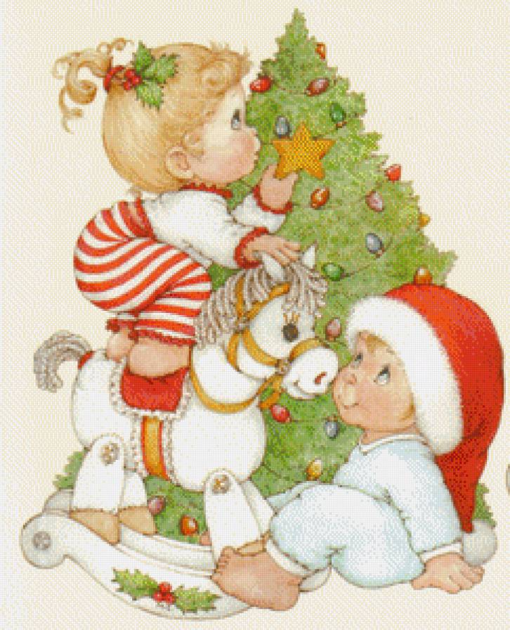 лошадка - дети, елочка, овый год, рождество - предпросмотр