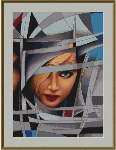 Абстракция - абстракция, лицо, женщина - оригинал