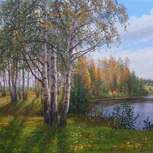 Схема вышивки «берёзовая роща»