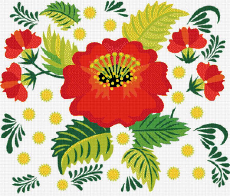 №444167 - салфетка, ягоды, орнамент, скатерть, подушка, цветы, роспись, узоры - предпросмотр