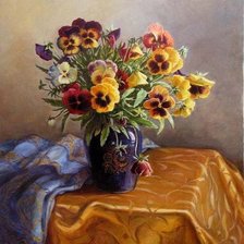 Схема вышивки «Анютины глазки»