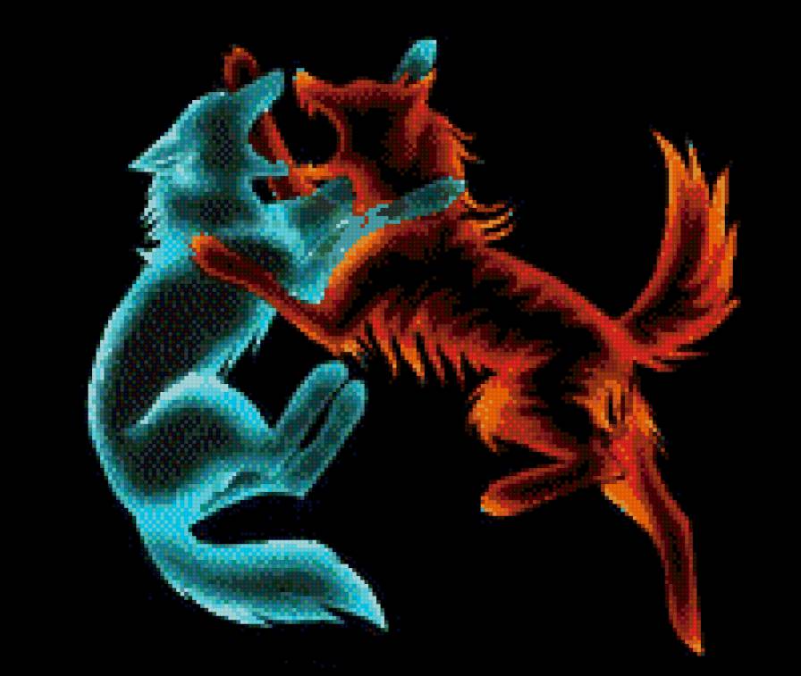 Лунный и Солнечный - волки, волк - предпросмотр