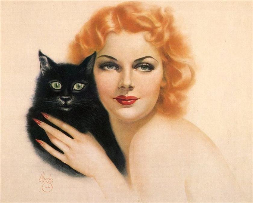 Девушка с котом - кот, девушка - оригинал