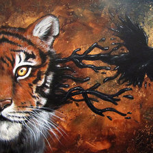 Схема вышивки «Tiger And The Crow»