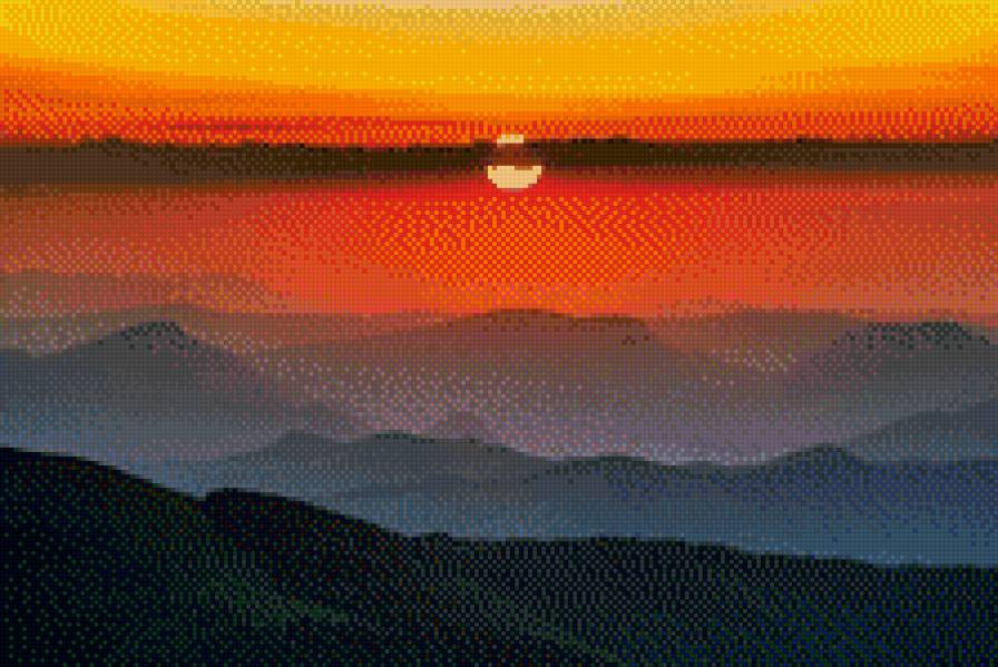 закат - закат, горы, солнце - предпросмотр