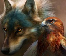 Схема вышивки «Собака и орел»