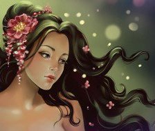 Схема вышивки «Девушка»