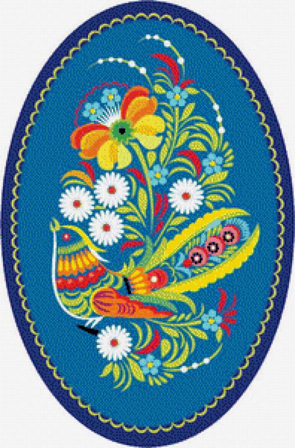 №445468 - узоры, скатерть, цветы, салфетка, подушка, орнамент, птицы, роспись - предпросмотр