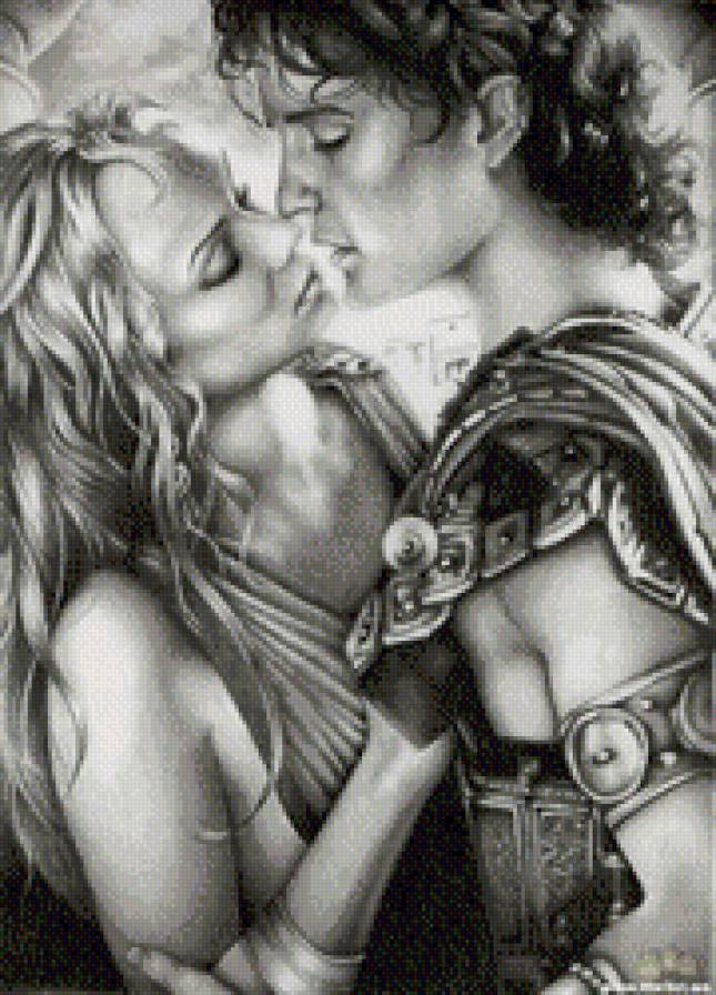 Влюбленные - любовь, монохром, пара - предпросмотр