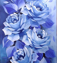 Оригинал схемы вышивки «Синие розы» (№446918)