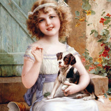 девочка со щенком