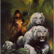 девушка с тиграми