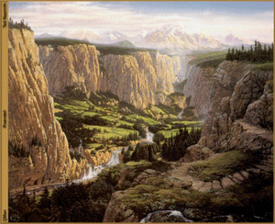 ущелье - горы, ущелье, река, пейзаж, природа - предпросмотр