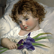 Схема вышивки «малыш с ирисом»