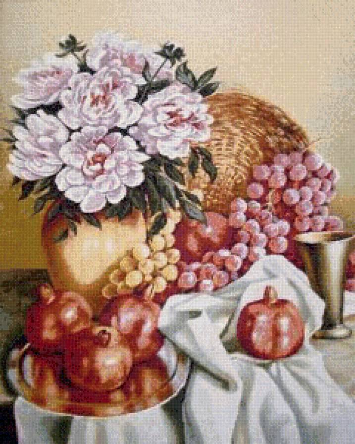 натюрморт - фрукты, цветы, натюрморт - предпросмотр