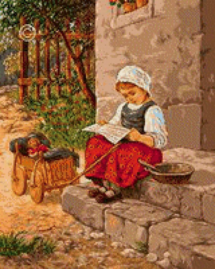 Девочка с книгой - дети - предпросмотр