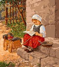 Схема вышивки «Девочка с книгой»
