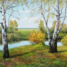 Схема вышивки «березы»