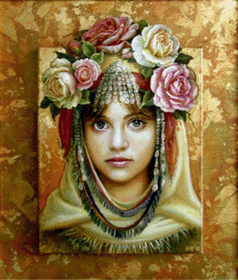 Серия "Она" - цветы, розы, девушка - предпросмотр