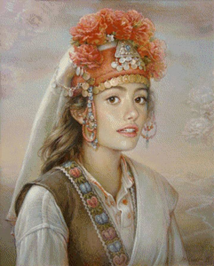 Серия "Она" - букет, девушка, цветы - предпросмотр