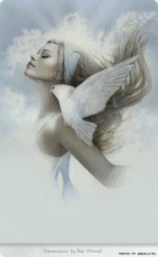 Серия "Она" - девушка, птицы, голуби - предпросмотр