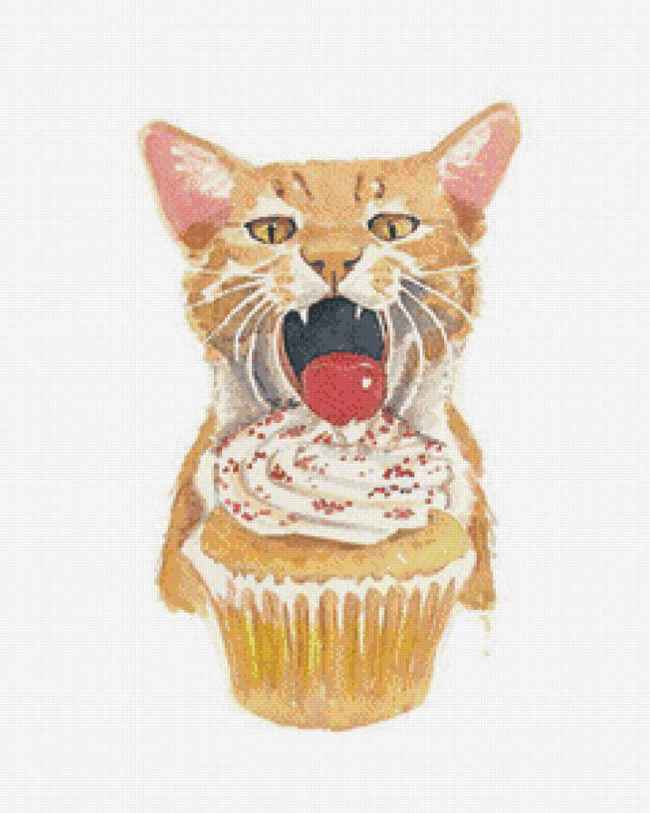 Кот и кекс - красота - предпросмотр