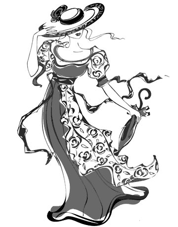 Девушка в шляпке - монохром, девушка - оригинал