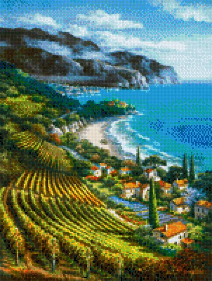 Вид с высоты - побережье, город, море - предпросмотр