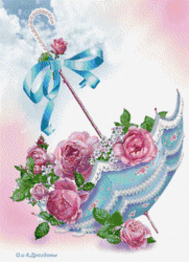 Зонт с розами - розы, зонт - предпросмотр