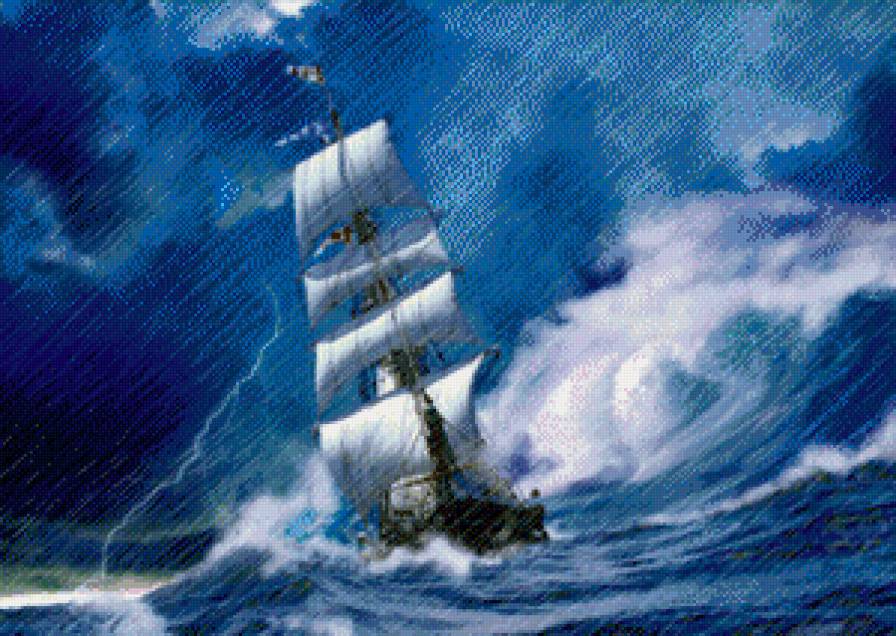 Буря - море, корабль, природа - предпросмотр