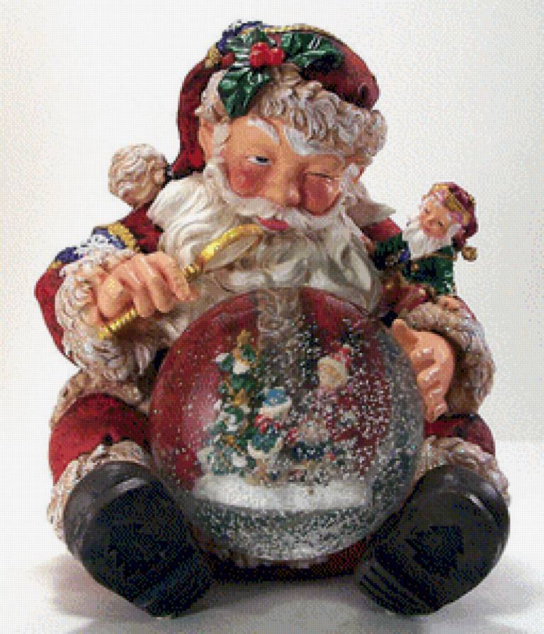 санта - снежный шар, новый год, рождество - предпросмотр