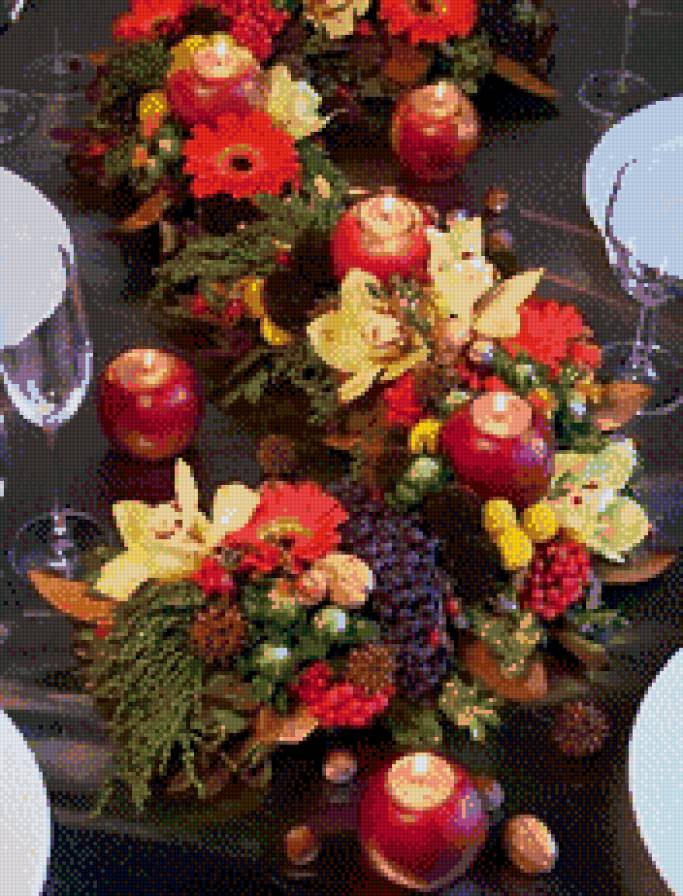 Осенняя композиция - овощи, свечи, осень - предпросмотр