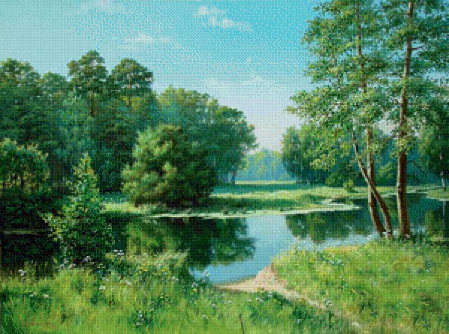 Лесная речка - лес, пейзаж, лето, река, природа - предпросмотр