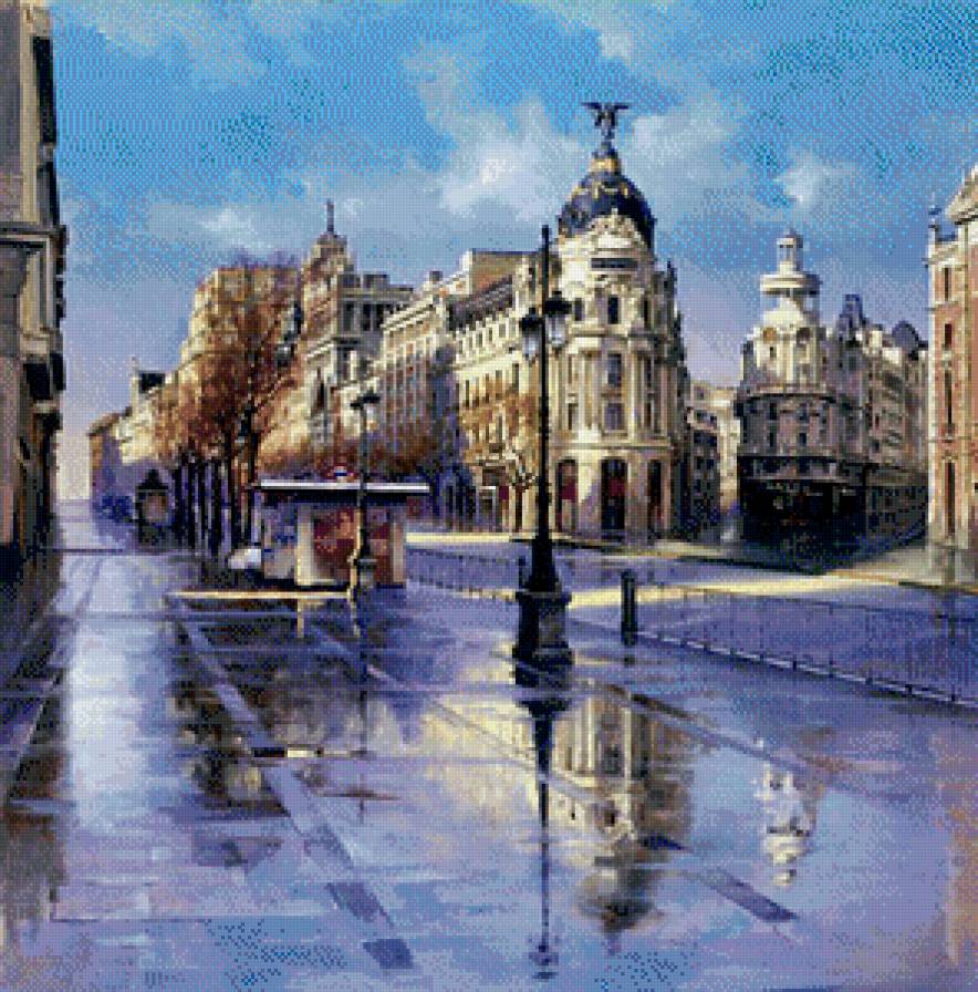 Городская улица - пейзаж, улица, город - предпросмотр