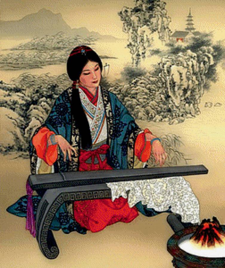 Восточная мелодия - восток, музыка, девушка, китай - предпросмотр