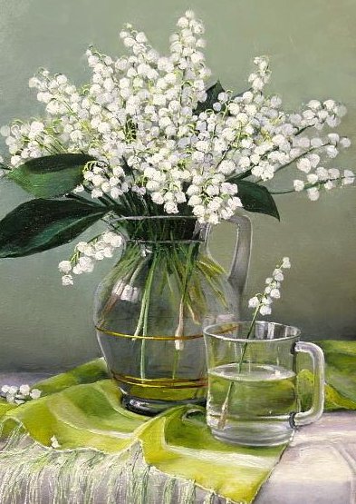 Ландыши - ландыши, букет, ваза, цветы - оригинал