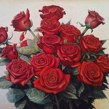Оригинал схемы вышивки «Букет роз» (№451020)