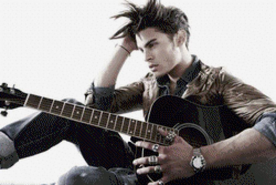 Парень с гитарой - парень, гитара - предпросмотр