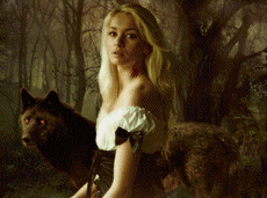 однажды в сказке - девушка, волк, лес - предпросмотр