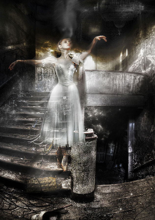 призрак балерины - призрак, старый дом, балерина, девушка - оригинал
