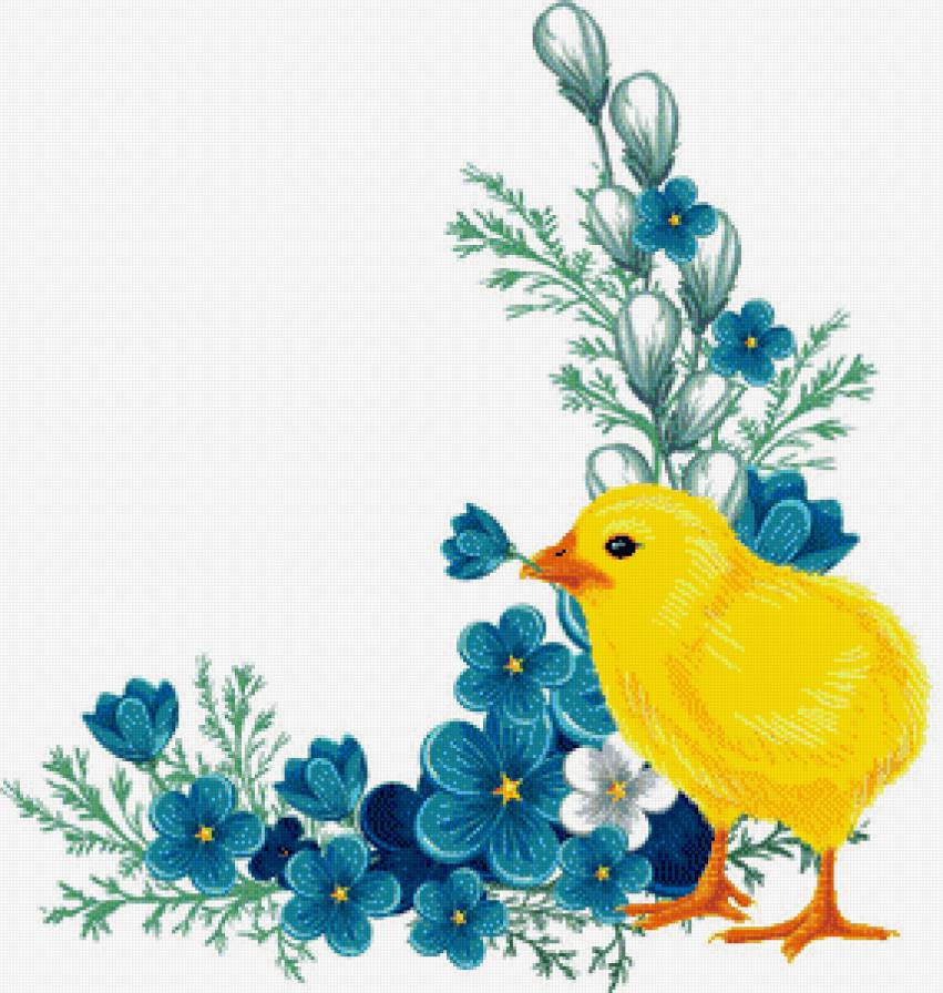 №451548 - скатерть, весна, подушка, ягоды, цыпленок, цветы, салфетка - предпросмотр