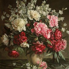 Схема вышивки «пионы»