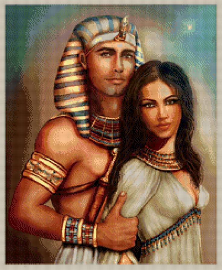 любовь - мужчина, египет, вдвоем, женщина, фараон, пара, двое, мотив - предпросмотр