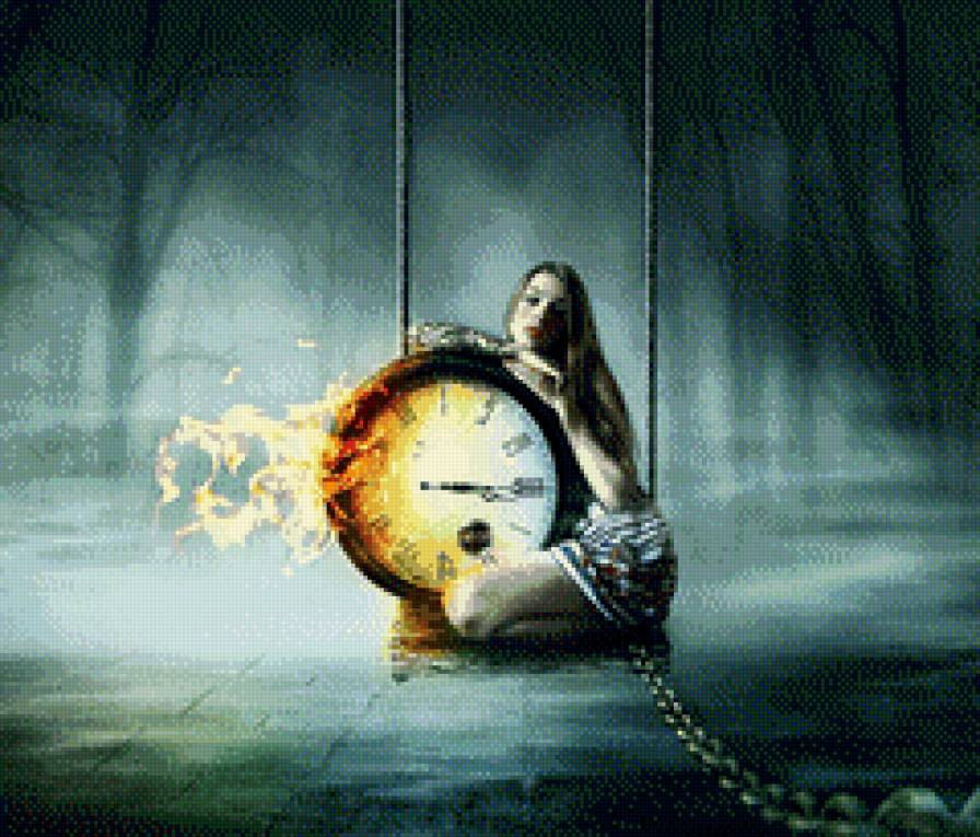 в тёмный час - девушка, часы - предпросмотр